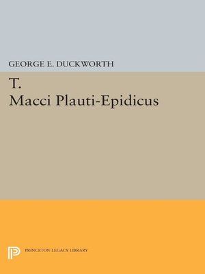 cover image of T. Macci Plauti-Epidicus